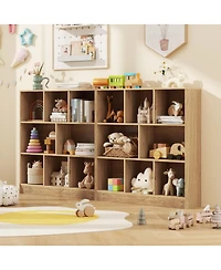 Slickblue Kids 8-Cube Storage Bookcase – Freestanding Organizer Shelf for Playroom, Nursery