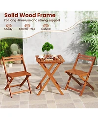 Slickblue Space-Saving 3-Piece Outdoor Seating Set with Foldable Chairs and Coffee Table – Ideal for Small Patios