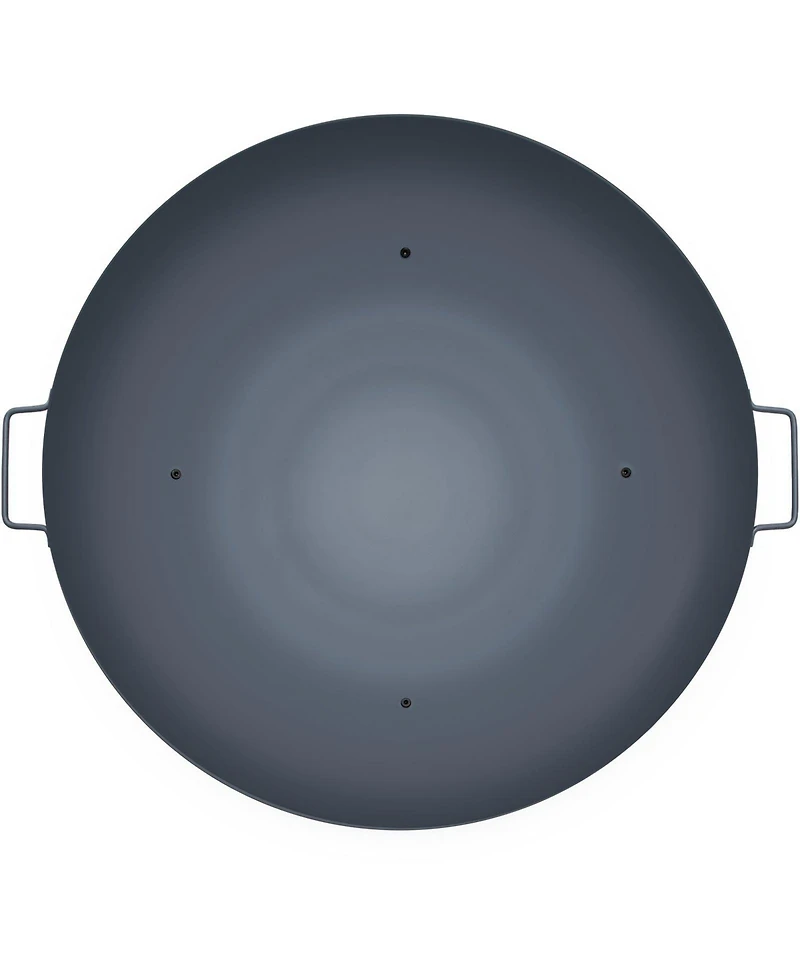Slickblue Round Fire Pit Bowl Carbon Steel Wood Burning with Drain Hole and Handles