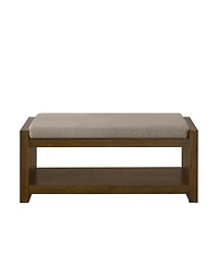 Streamdale Furniture 40" Linen Bench with Shoe Rack & Removable Cushion