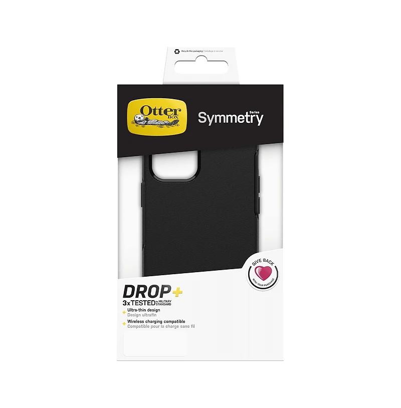 OtterBox Symmetry Antimicrobial Case for Apple iPhone 12 / 12 Pro-Black