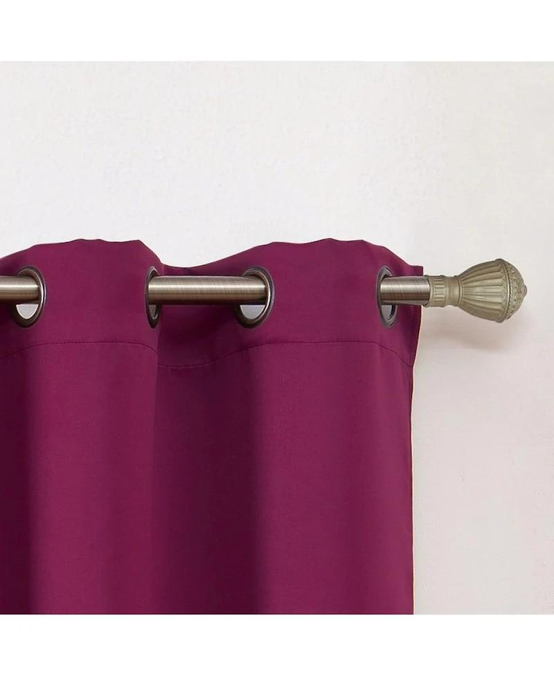 Kate Aurora Set of 2 Thermal Room Darkening Grommet Top Curtains For Small Windows