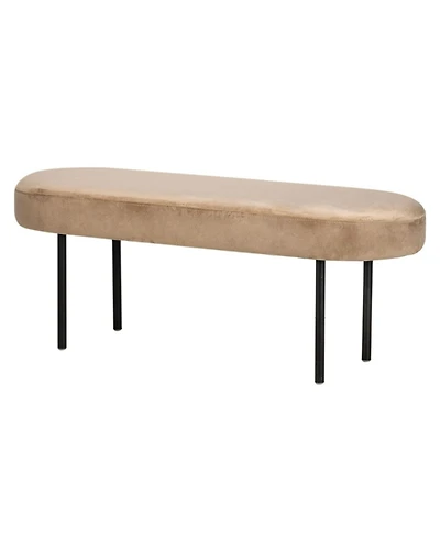 Nordlys - Metal and Beige Velvet Bench Modern Design Style Upholstery Entry