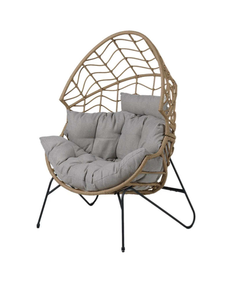 Mondawe Outdoor Bohemian Oversized Egg Chair With Ultra Thick Padding & Durable Steel Frame Chair
