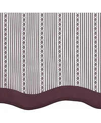Kate Aurora Living Country Farmhouse Striped Window Valance Curtain Treatments - 58 in. W x 14 in. L, Burgundy