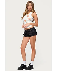 Edikted Womens Wild Flowers Ribbed Tank Top