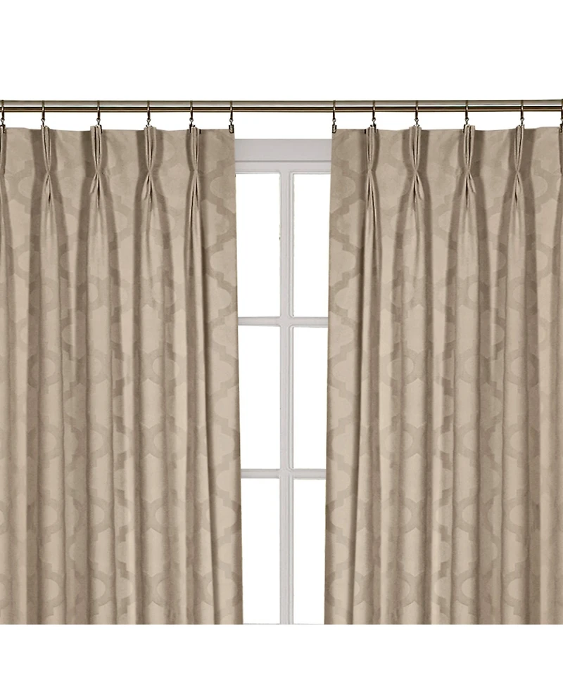 Kate Aurora 2 Pack Windsor Pinch Pleat/Rod Pocket/Back Tab Quatrefoil Window Curtain Panels