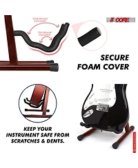 5Core Guitar Stand 2 Pack A Shape Foam Arm Rubber Pad for Acoustic Electric Bass