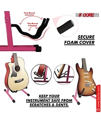 5Core Guitar Stand 2 Pack A Shape Foam Arm Rubber Pad for Acoustic Electric Bass
