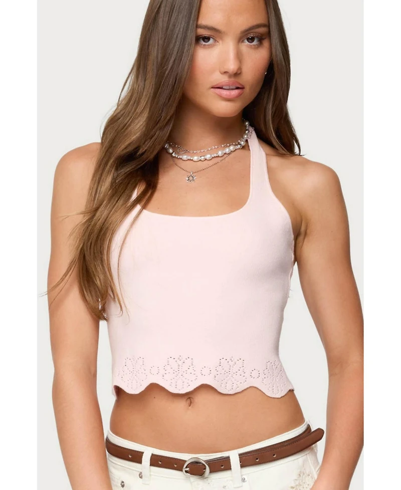Edikted Women's Jazmyn Scalloped Halter Top