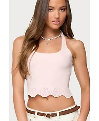 Edikted Women's Jazmyn Scalloped Halter Top