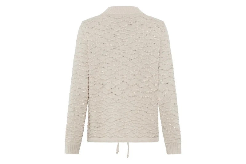 Olsen Women's Novelty Stitch Zip Front Cardigan