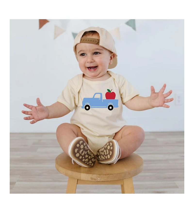 Sweet Wink Baby Boy Apple Truck Short Sleeve Romper