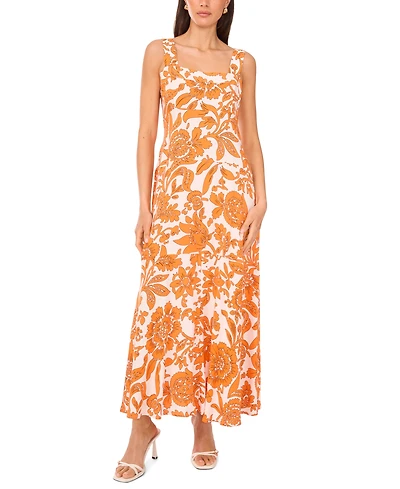 Msk Women's Sleeveless Square-Neck Maxi Dress