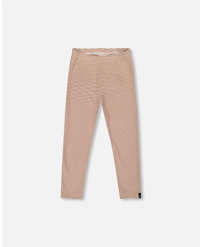 Deux par Deux Girl Rib Striped Leggings Beige and Off-White - Toddler|Child