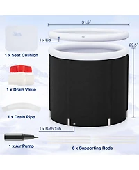 Costway Ice Bath Tub for Adult Outdoor Ice Plunge Tub with Lid 66 Gal Capacity