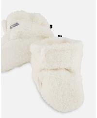 Deux par Baby Unisex Sherpa Slippers Off-White