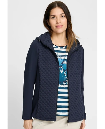 Olsen Women's Quilted Zip Front Hoodie Jacket