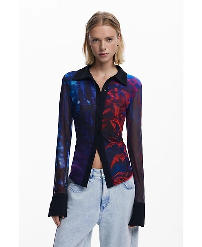 Desigual Women's Buttoned chiffon T-shirt