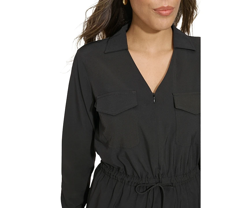 Calvin Klein Women's Collared Long-Sleeve Sheath Dress