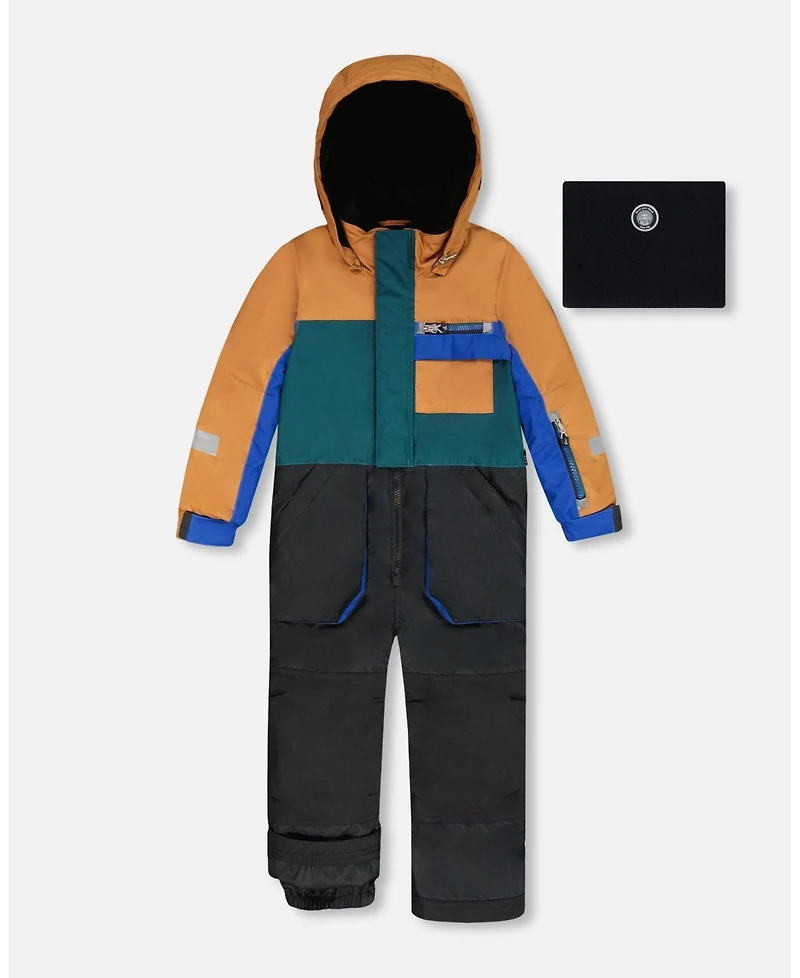 Deux par Boy One-Piece Play Snowsuit Colorblocked and Black - Child