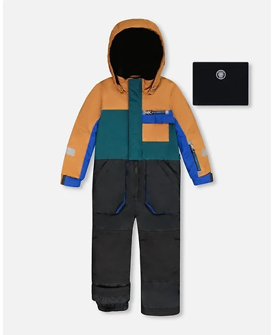 Deux par Boy One-Piece Play Snowsuit Colorblocked and Black - Child