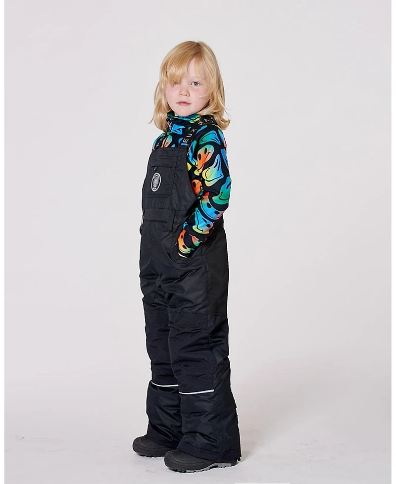 Deux par Kids Unisex Solid Play Overall Snow Bib Black