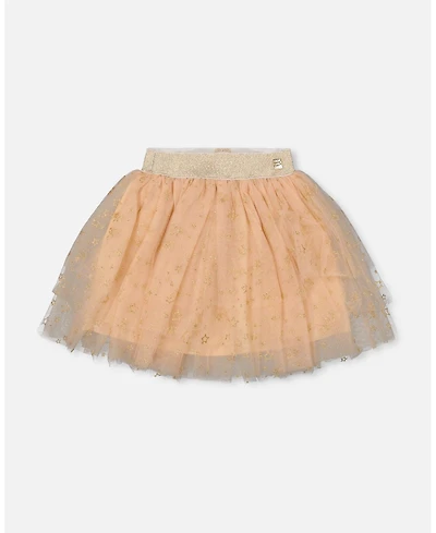 Deux par Girl Multi Layer Glittering Mesh Skirt Beige