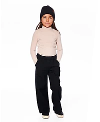 Deux par Girl Waffle Flare Leg Pants Black