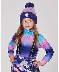 Deux par Girl Lined Knit Pompom Hat Purple and Pink - Toddler|Child