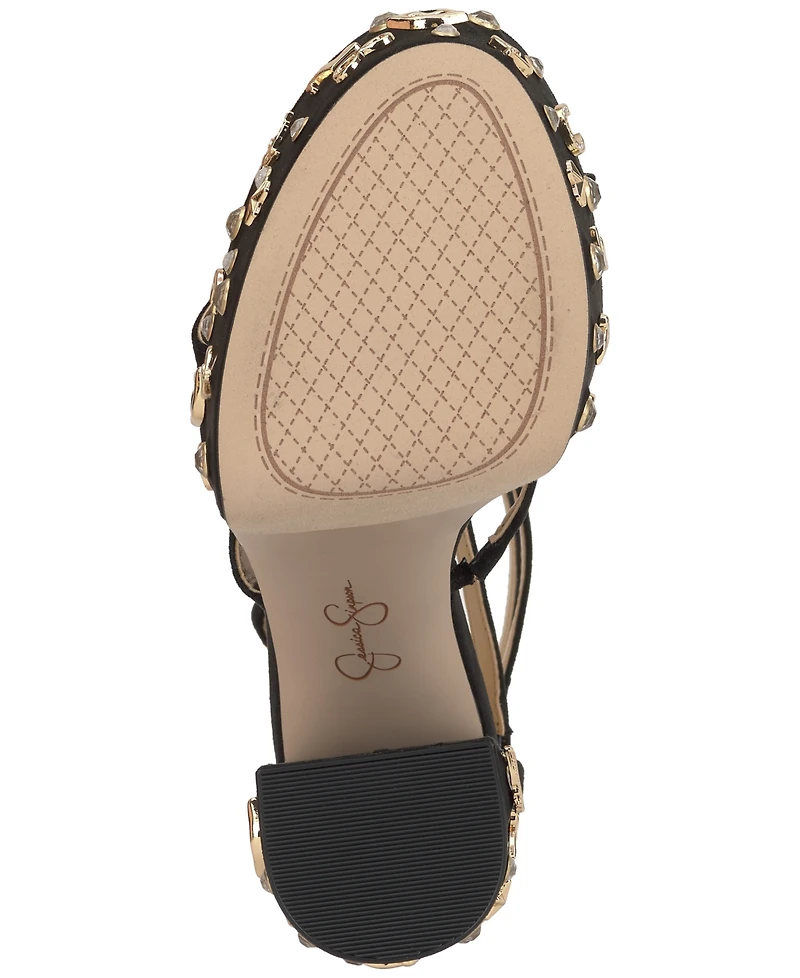 Jessica Simpson Women's Aamina Strappy Platform Anniversary High-Heel Charm Sandals