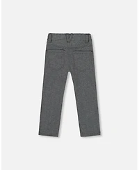 Deux par Boy Stretch Jacquard Pants Grey Herringbone - Toddler|Child