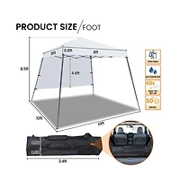 Yaheetech One-person Set Up Pop-up Canopy Tent w/ Side Panel, Slant Leg Instant Canopy Tent w/ Storage Bag & 4 Sandbags & 8 Ground Stakes, Red
