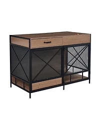 Streamdale Furniture Farmhouse Trash Can Cabinet w/ Drawer & Countertop