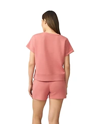 Cable & Gauge Women's V-Neck Top High Waisted Short Matching Set