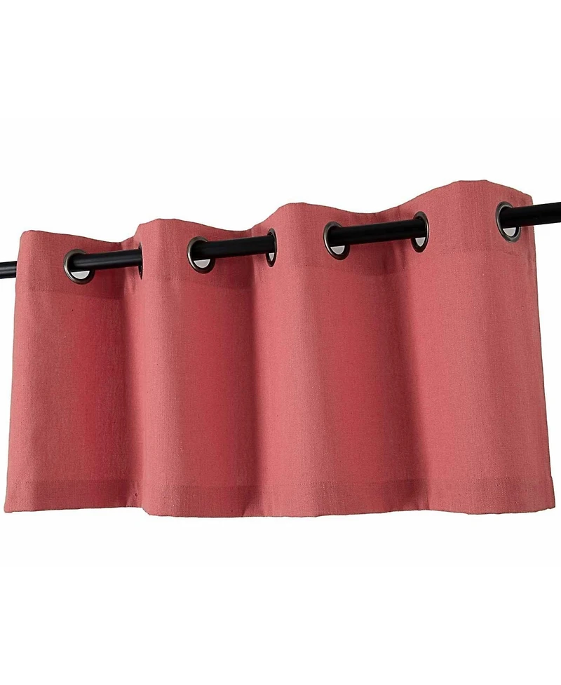 Kate Aurora Teen Decor Poly Cotton Coral Colored Grommet Top Window Valance