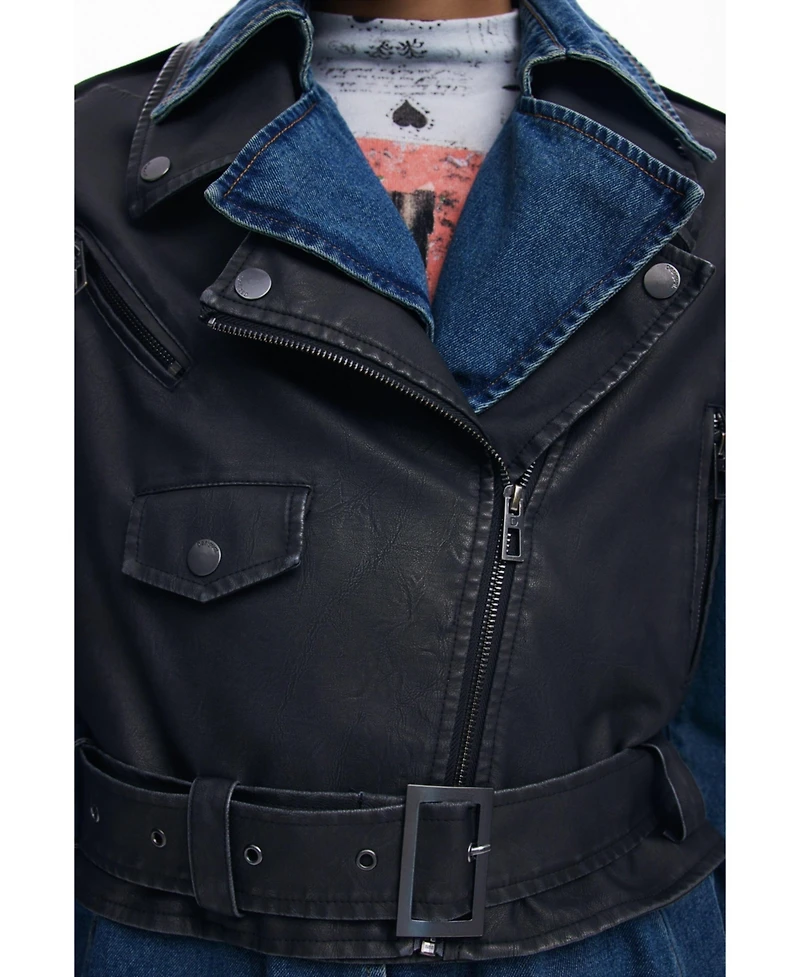 Desigual Women's Detachable denim trench coat