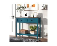 Kitchen Cabinet Console Table with 2 Drawer and Bottom Storage Shelf