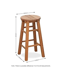 Homlux Set of 2 Outdoor Indoor Hardwood Bar Stools – Lightweight, Compact & Stylish Seating