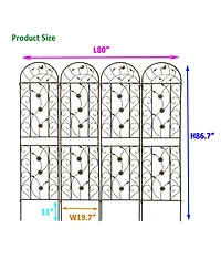 Streamdale Furniture Metal Garden Trellis 86.7" Climbing Plant Support (4 Pack)