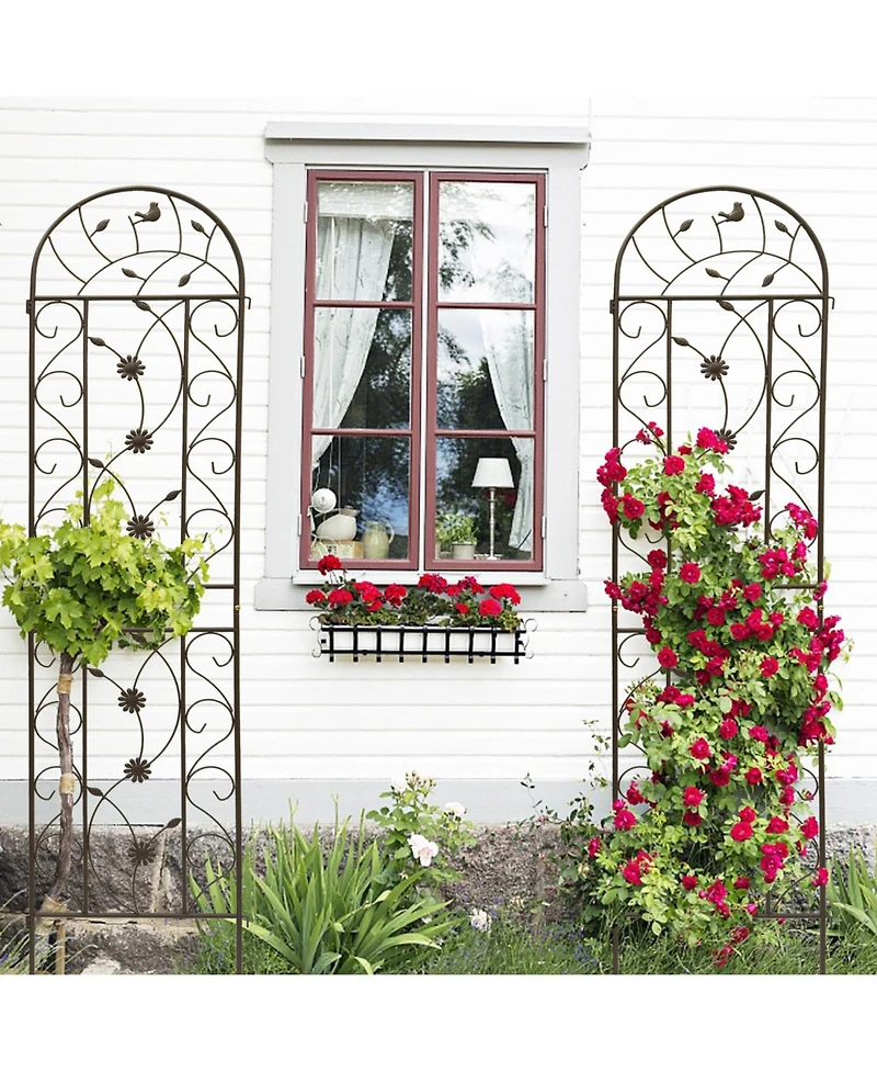 Streamdale Furniture Metal Garden Trellis 86.7" Climbing Plant Support (4 Pack)