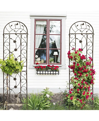 Streamdale Furniture Metal Garden Trellis 86.7" Climbing Plant Support (4 Pack)