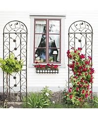 Streamdale Furniture Metal Garden Trellis 86.7" Climbing Plant Support (4 Pack)