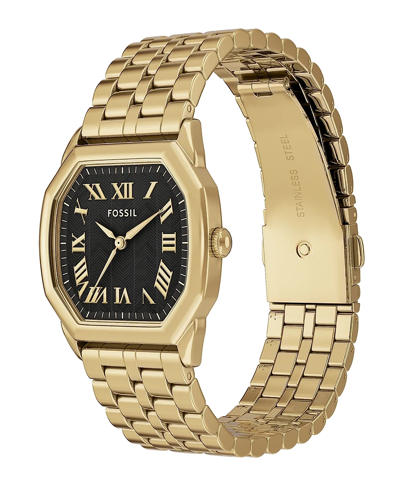 Fossil Women's Harlow Three-Hand Gold-Tone Stainless Steel Watch, 27mm