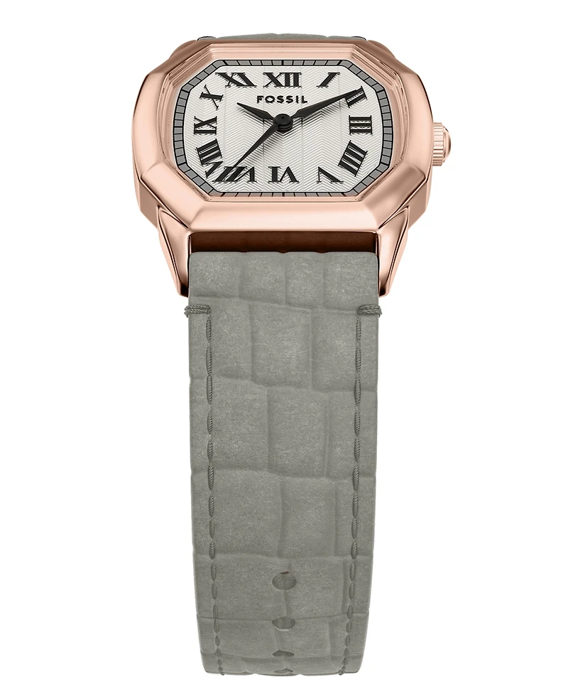 Fossil Women's Harlow Three-Hand Gray Croco Leather Watch, 27mm