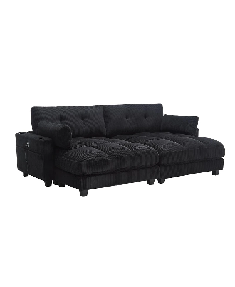 Streamdale Furniture Sleeper Sofa Couch Bed Oversized Chaise Lounge Chair Cozy Cloud Couch