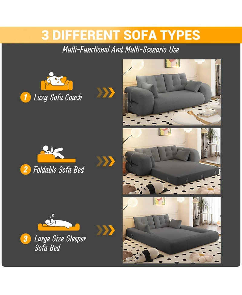 Streamdale Furniture Human Dog Bed Foldable Sofa - Grey