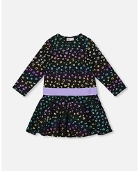 Deux par Big Girls Jersey Dress Multicolor Leopard Print
