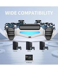 Nbcp 2 Pack Wireless Controllers for PS4/Slim/Pro, 1000mAh Battery, Dual Vibration, 3.5mm Audio Jack, 6-Axis Motion Sensor - Camouflage