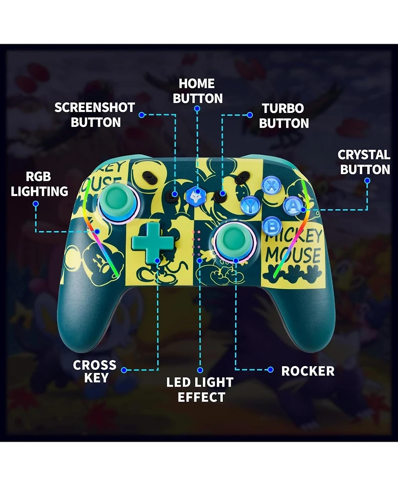 Nbcp Wireless Switch 2 Controller for Nintendo Switch/Lite/Oled, Mouse Touch Back Buttons, Turbo, 6-Axis Gyro, Programmable, Wake Function